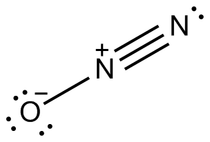 Distickstoffmonoxid, oder Lachgas: Lewis-Formel